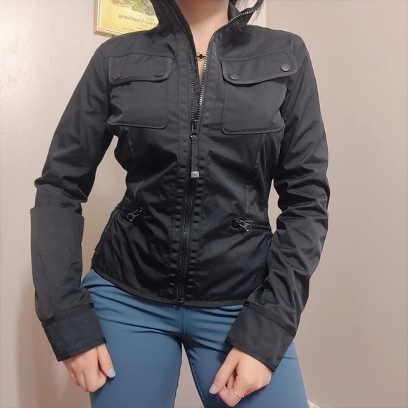 lululemon athletica Jackets & Blazers - RARE Lululemon Black Riding Peplum Jacket  Zip Up